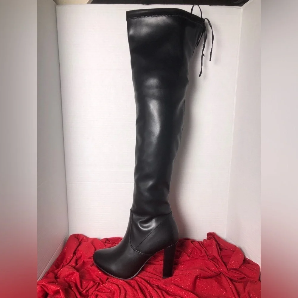 TOP Moda Black Over-the-Knee Boots